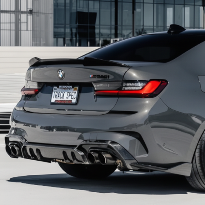 Carbon Fiber Rear Diffuser AD Style and Splitters for BMW G20 M340I (Pre LCI)